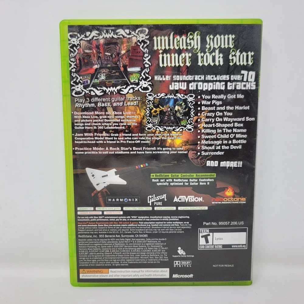 Guitar Hero II‎ 2 Microsoft Xbox 360 Activision RedOctane Music Game CIB NTSC